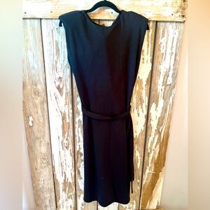 Express Black Midi Dress with shoulder pad effect size Small